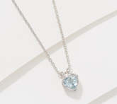 Affinity Gems Birthstone  Blue Topaz  Heart Pendant with Chain, Sterling Silver